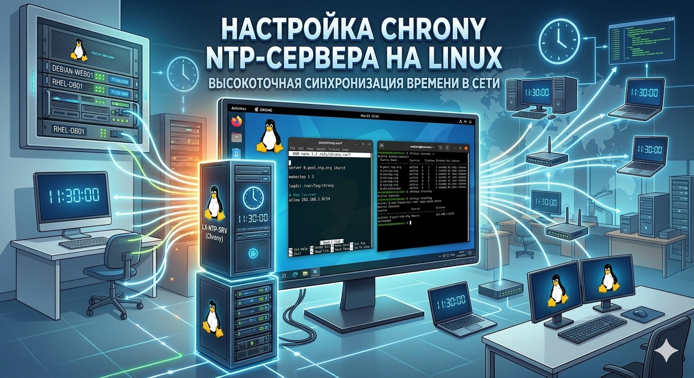 Настройка NTP-сервера в Linux (chrony)