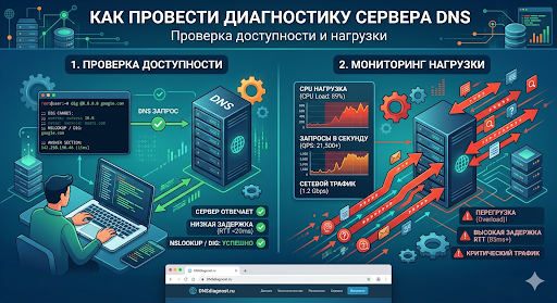 Как провести диагностику сервера DNS — проверка доступности и нагрузки