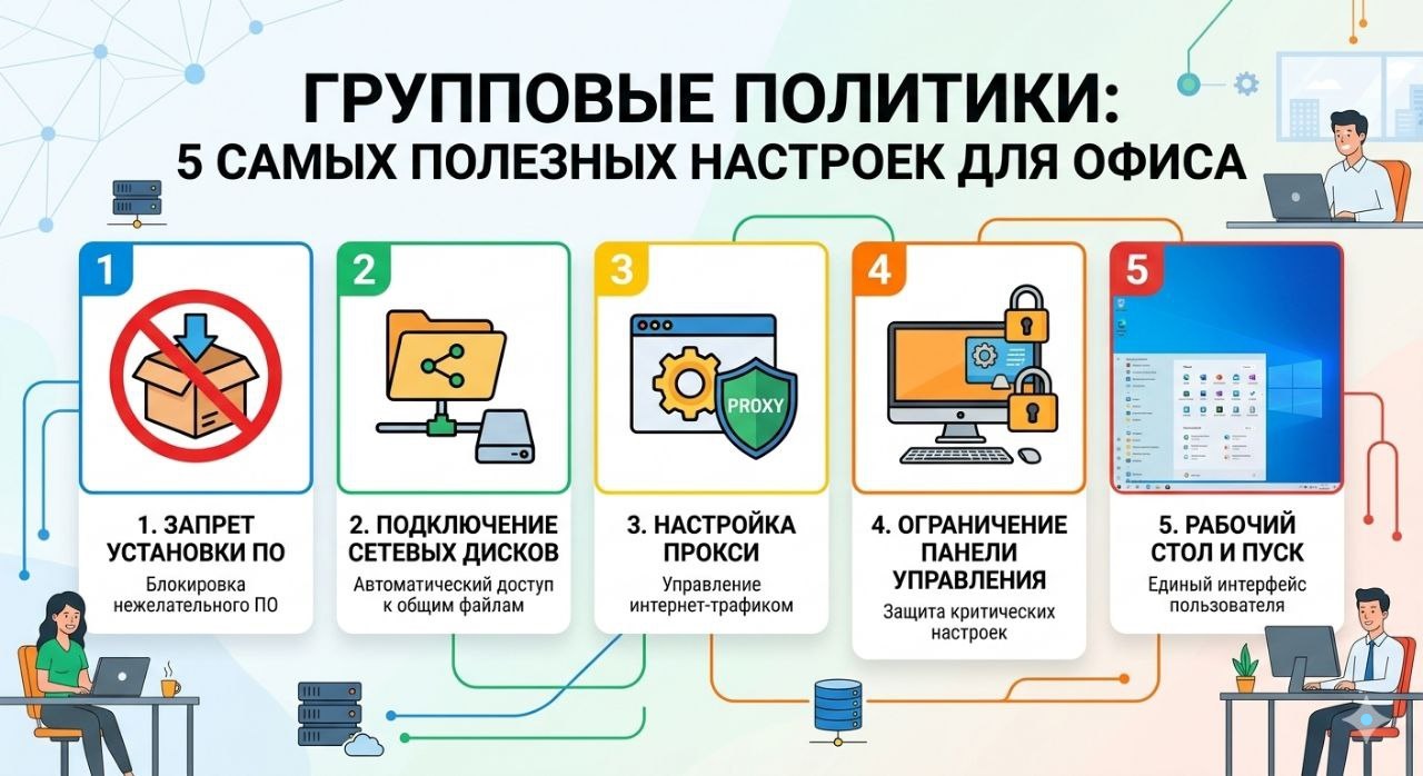 Групповые политики: 5 самых полезных настроек для офиса