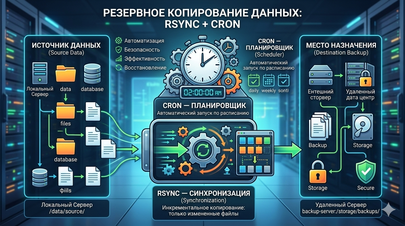 Резервное копирование для «чайников»: надёжный бекап конфигов и данных с помощью rsync и cron