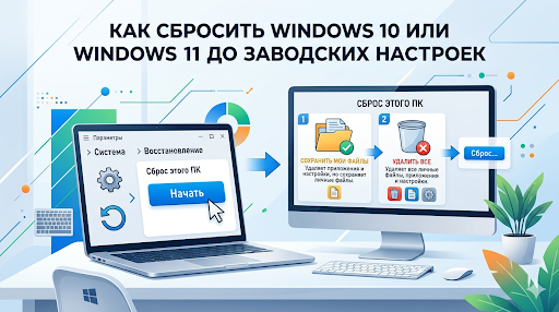 Как сбросить Windows 10 или Windows 11 до заводских настроек