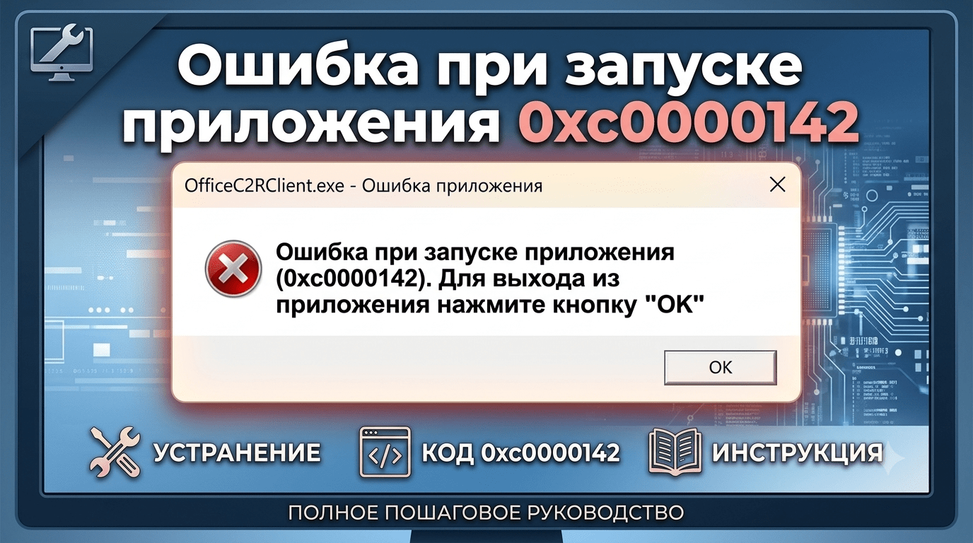 Ошибка при запуске приложения 0xc0000142