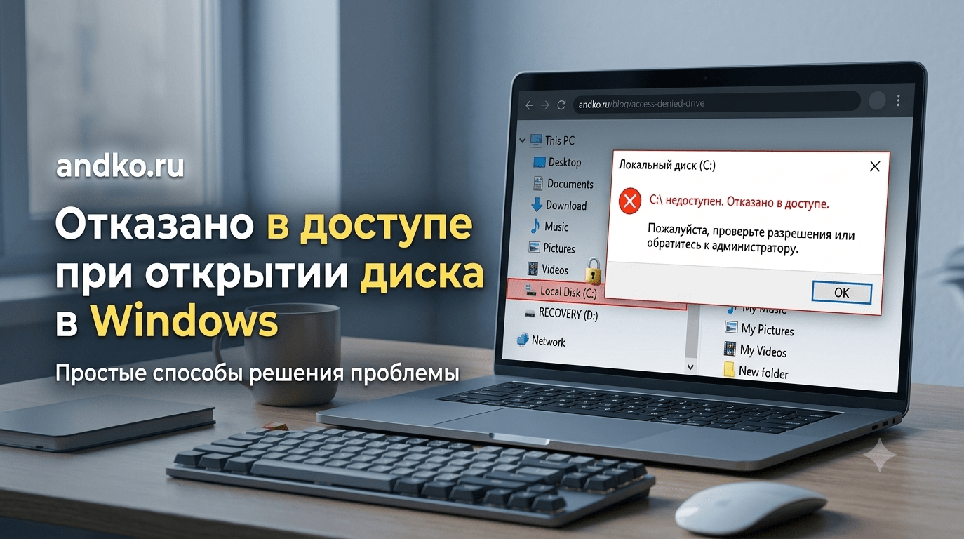 Отказано в доступе при открытии диска в Windows