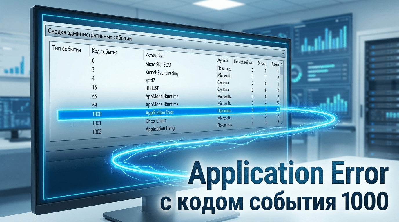 Application Error с кодом события 1000