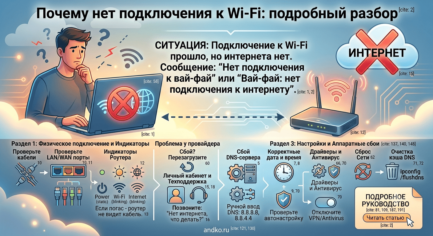 Нет подключения к вай-фай