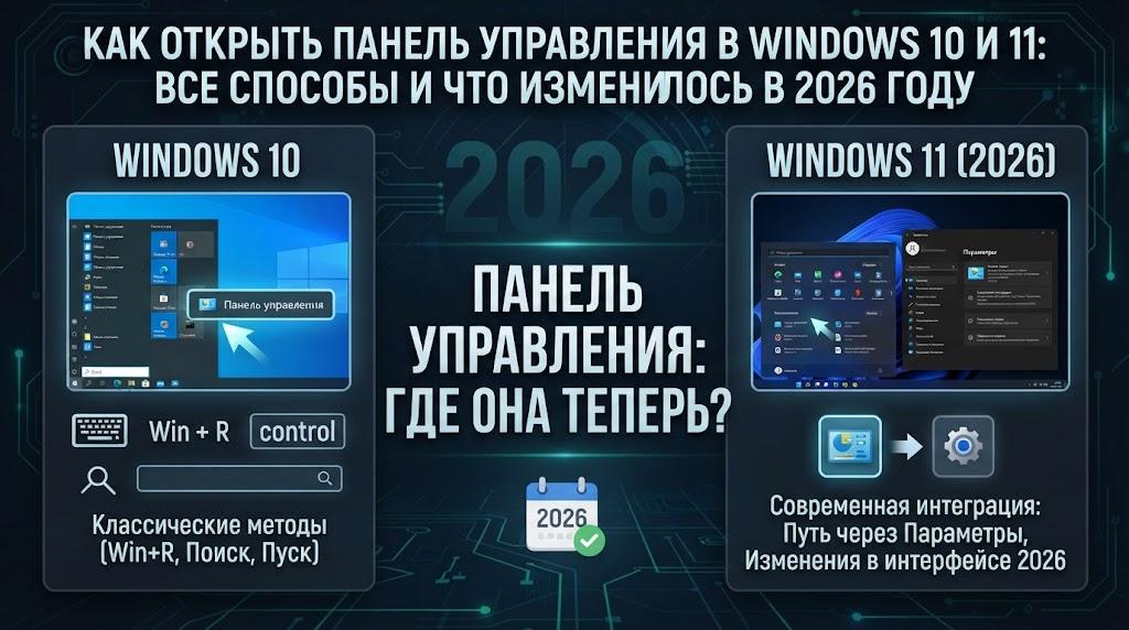 Как открыть панель управления в Windows 10 и 11: все способы и что изменилось в 2026 году