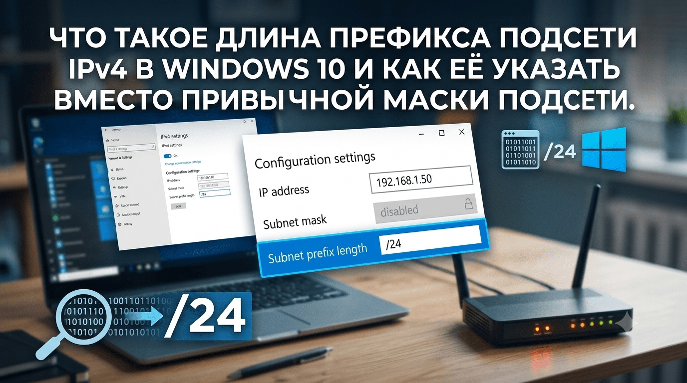 Длина префикса подсети IPv4 в Windows 10 — что это и как указать правильно