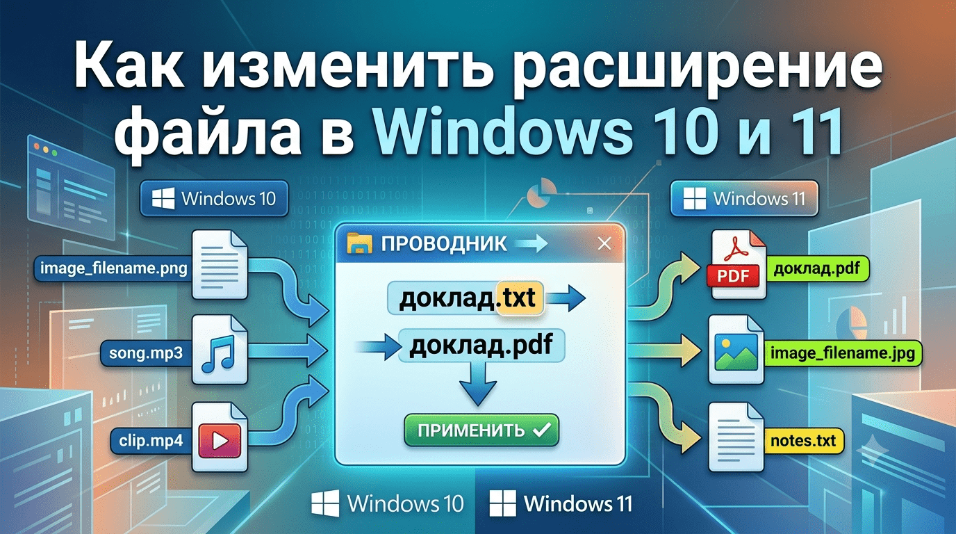 Как изменить расширение файла в Windows 10 и 11