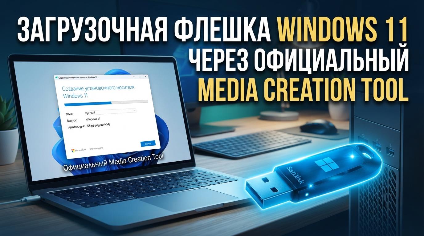 Загрузочная флешка Windows 11 через официальный Media Creation Tool