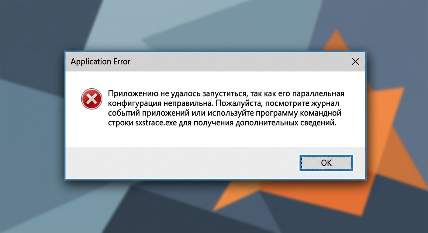 «Приложению не удалось запуститься, так как его параллельная конфигурация неправильна»