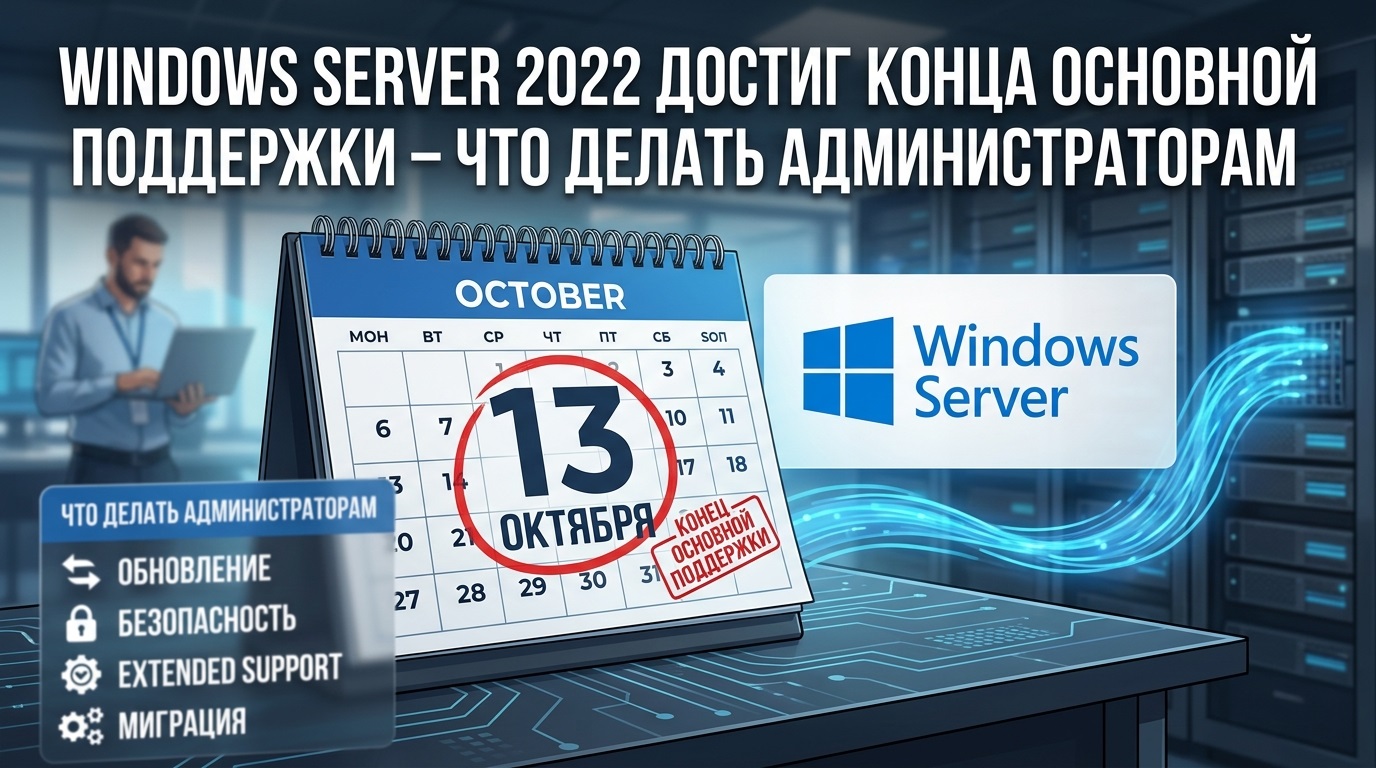 Windows Server 2022 достиг конца основной поддержки: что делать администраторам